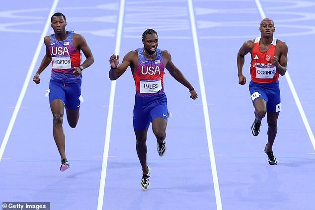 Team United States bronze medalist Noah Lyles competes in the men's 200 meters final