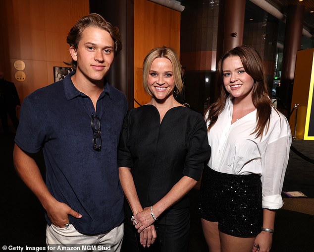 The Hollywood veteran with son Deacon and daughter Ava at the premiere of Blink Twice at the DGA Theater Complex in LA on August 8