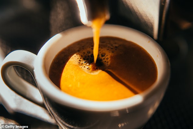 There are about 90 mg of caffeine in one 8 ounce of filtered coffee. The researchers said that drinking more than 400 mg per day increases your risk of developing cardiovascular problems.