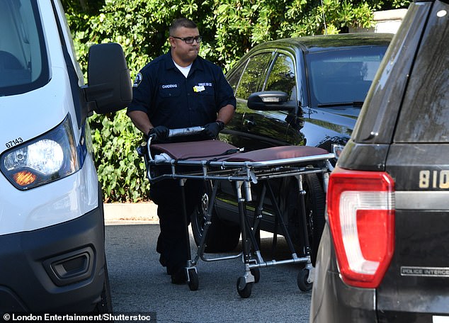 Simmons' body is removed from his West Hollywood home following his death on July 13, 2024