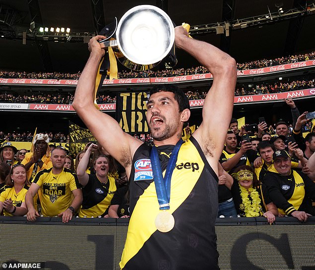 Two-time AFL premiership winner Marlion Pickett retires this weekend (pictured after winning the flag with Richmond in 2019)