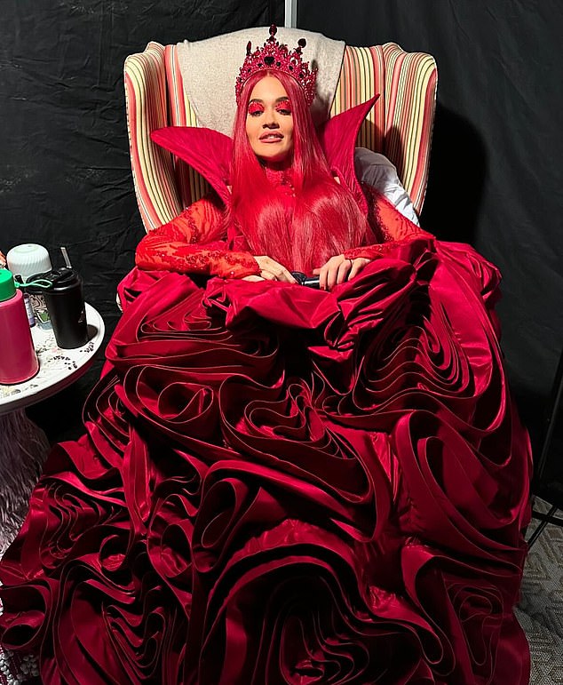 Rita Ora, 33, shared a jaw-dropping tribute to the cast of Disney's Descendants as she revealed behind-the-scenes snaps in full costume on Monday