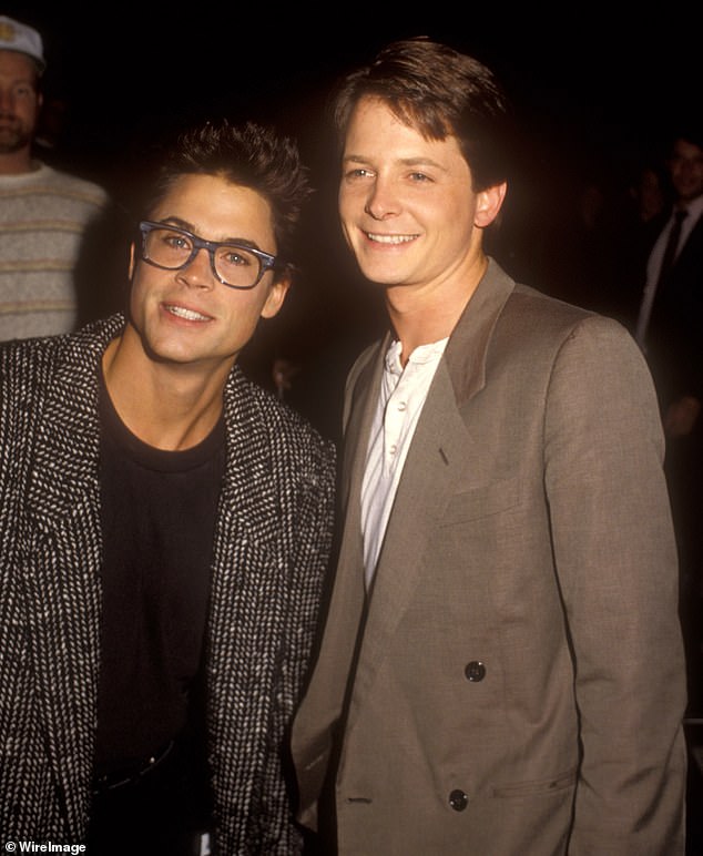 Rob Lowe recalls getting caught smoking weed with Michael Fox in 1986, during the podcast Where Everybody Knows Your Name on Wednesday; seen in 1986