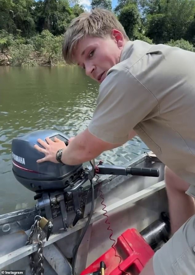 Robert Irwin (pictured) is on a crocodile tracking expedition in Far North Queensland