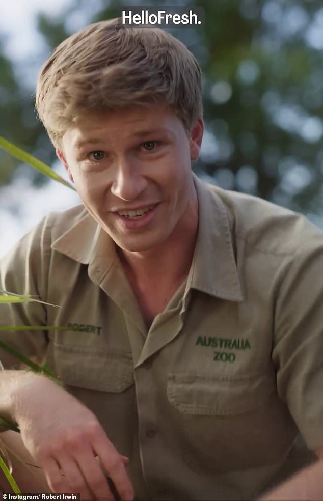 Robert Irwin (pictured) is capitalizing on his newfound Gold Logie nominee status by expanding his career as a produce influencer. The famed conservationist, 20, took to Instagram on Monday to share footage of him in a new campaign for HelloFresh