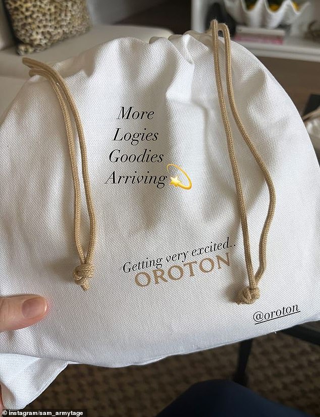 The 47-year-old Farmer Wants A Wife presenter, who recently announced she was leaving Channel Seven, shared a snap of the goody bag from luxury fashion label Oroton