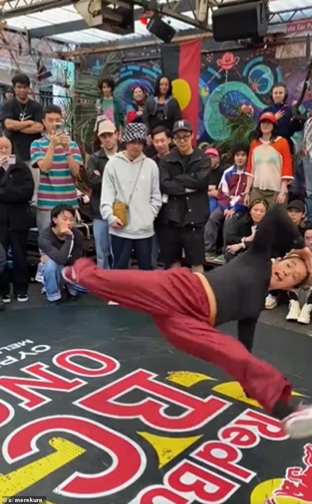 A female competitor shows off her moves at the Melbourne Red Bull BC One qualifying event - proving Australia could have sent better representatives to the Paris Games