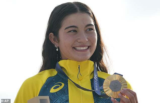 Arisa Trew became Australia's youngest ever gold medallist when the 14-year-old won the women's park skateboarding title