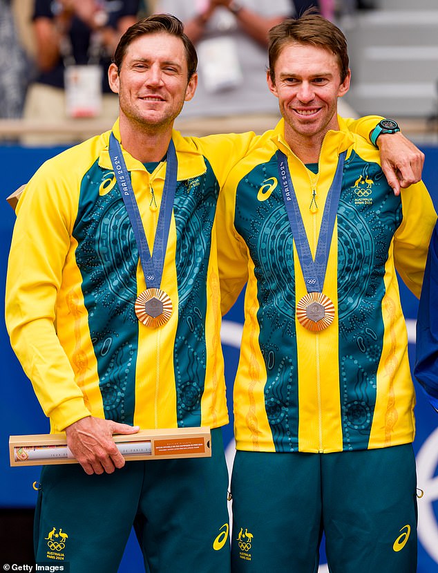 When it comes to the best Olympic country per capita, based on the top 10 positions in the current medal table, Australia is the world benchmark (pictured are tennis stars Matthew Ebden and John Peers after winning gold in doubles)