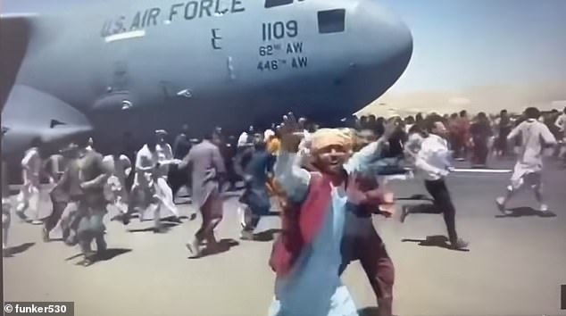 Videos and footage from the 2021 withdrawal show US military planes evacuating the country as desperate residents cling to the outside of the plane in attempts to escape Taliban rule.