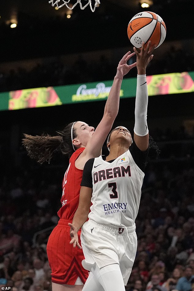 Caitlin Clark committed a hard foul on Jordin Canada in a win over the Atlanta Dream