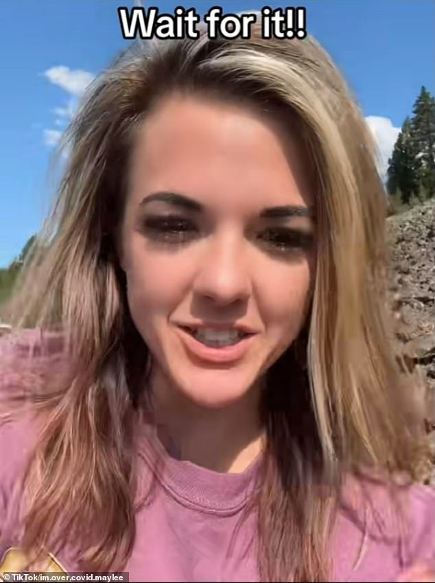 Maylee, who goes by TikTok moniker @im.overcovid.maylee, was visiting Yellowstone National Park last week when she filmed herself trying to touch a massive bison