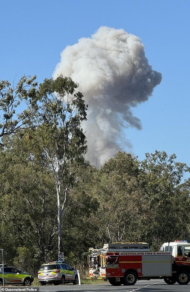 The ammonium nitrate explosion caused a huge plume of smoke (pictured)