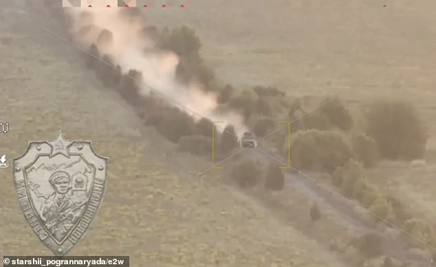 The day this happened - August 12 - another video showed a daring attempt by Ukrainian troops to break through the border at high speed in a Kozak-2 armored vehicle