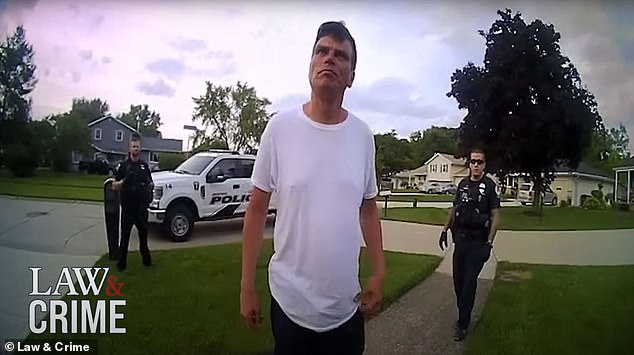 Terrifying footage shows stalker Timothy Nielsen standing barefoot and manic outside the young girl's Brunswick, Ohio, home