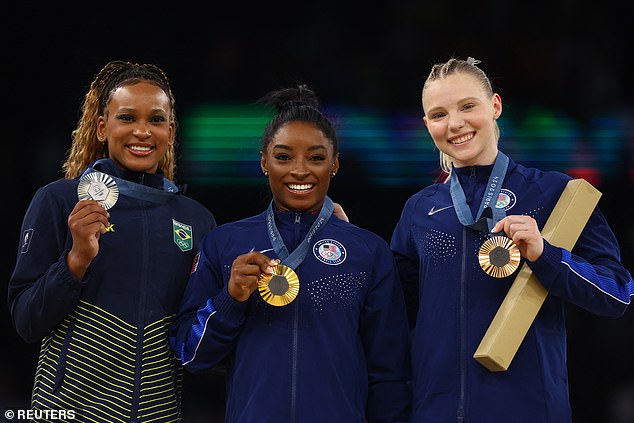 The 27-year-old won her third gold of this summer's Games in the vault final on Saturday