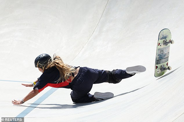 Sky Brown suffered a nasty fall during the preliminary round of women's park skateboarding