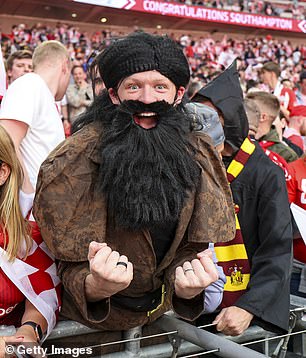 Ramsdale wore a Hagrid costume during the Championship play-off final at Wembley