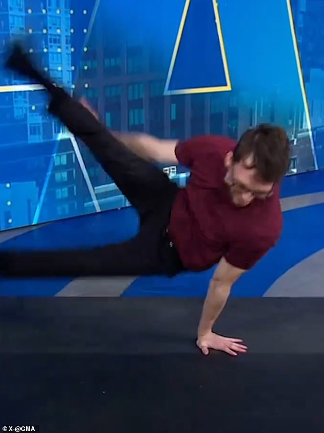 Nedoroscik showed off some of his horse-and-pommel moves on Good Morning America