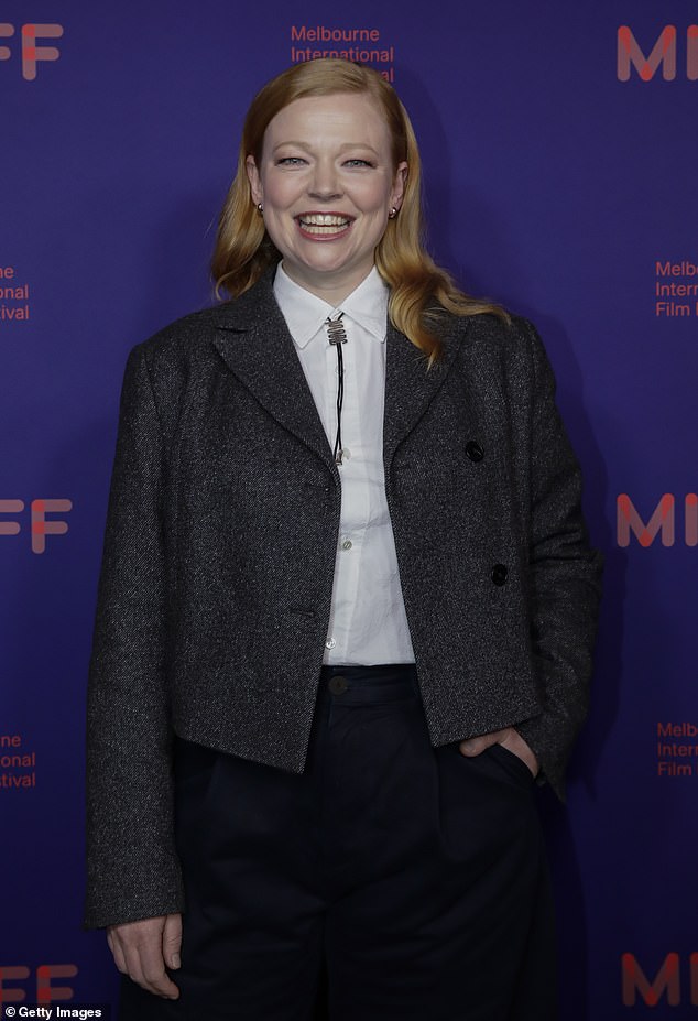 Succession star Sarah Snook (pictured) shone brightly as she attended the Melbourne International Film Festival premiere with her A-list friends on Thursday night