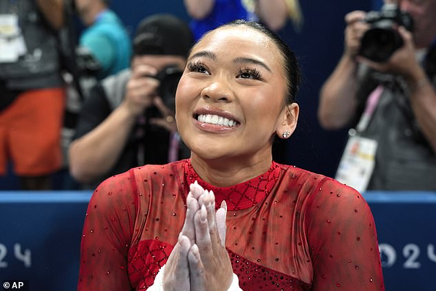 Suni Lee won a bronze medal in the women's uneven bars final on Sunday