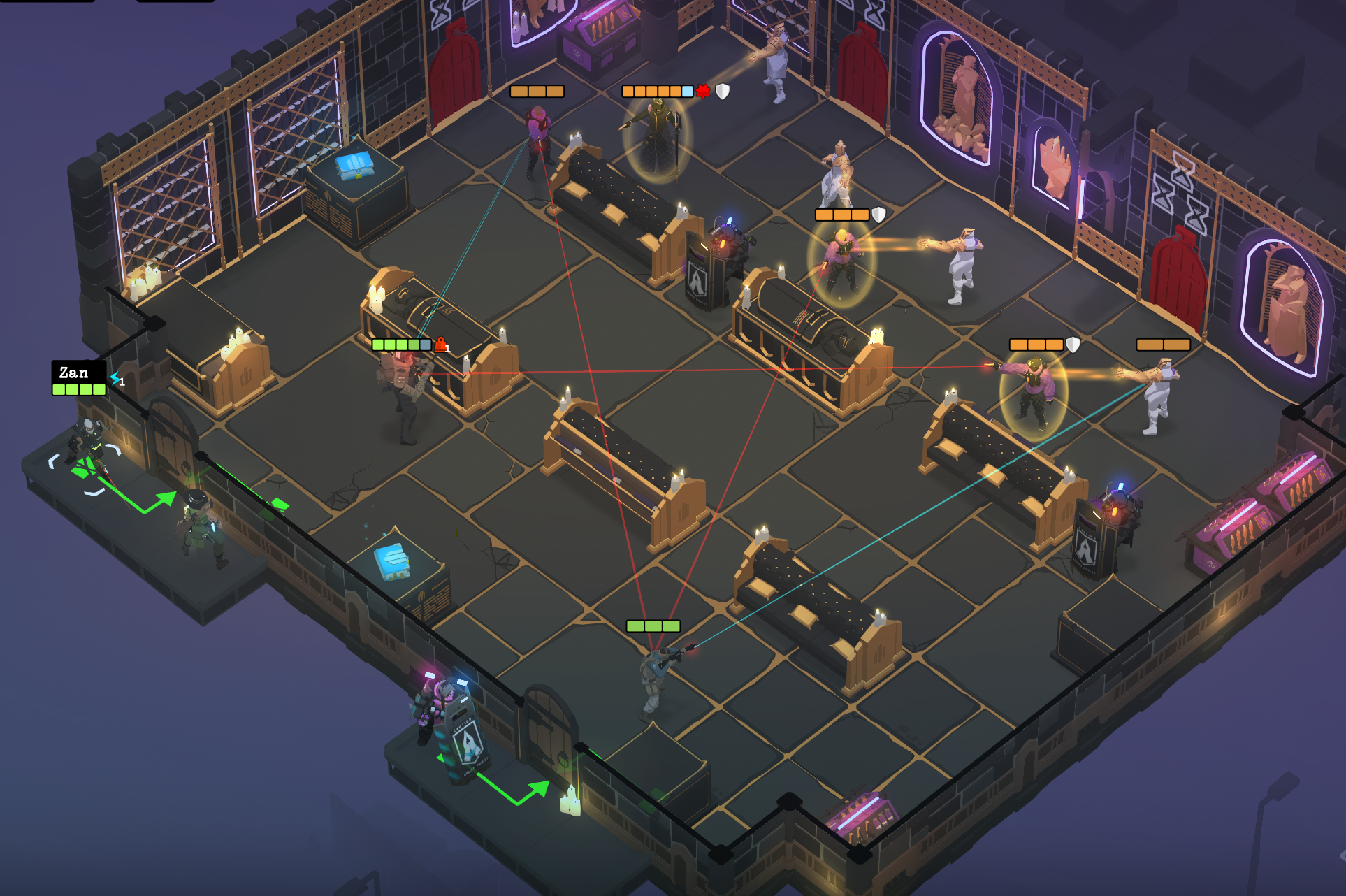 A screenshot of a tactical scenario from Tactical Breach Wizards