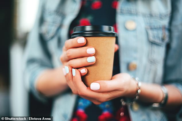 A study found that take-away coffee from popular high street stores contains up to three times more caffeine than coffee you make at home (stock image)