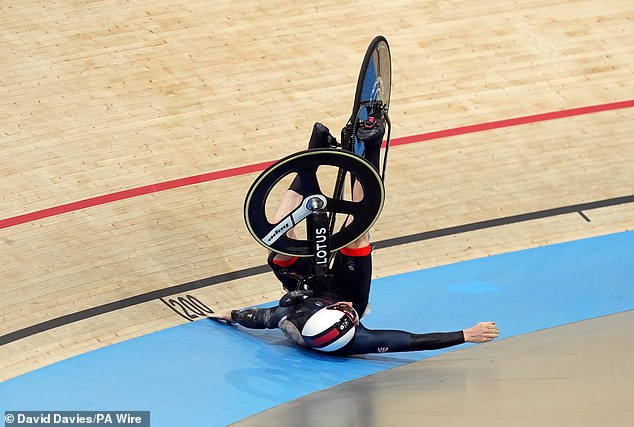 Hamish Turnbull was involved in a collision during the men's keirin on Sunday morning