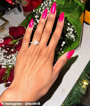 Antonia Tyson previously showed off her stunning teardrop diamond engagement ring