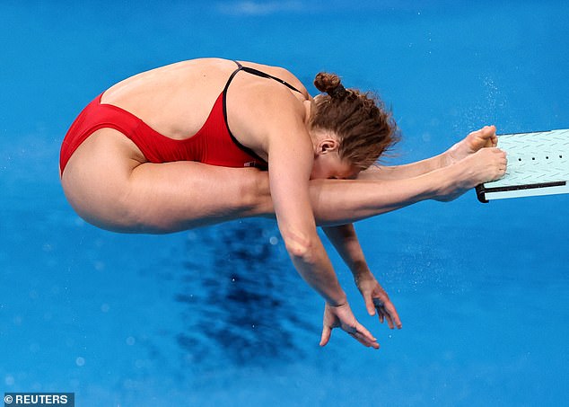 Team USA diver Alison Gibson scored a 0.0 on a dive after her feet touched the diving board