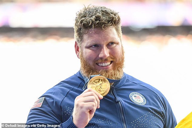 Ryan Crouser won his third consecutive Olympic gold medal in the shot put at the Paris Games