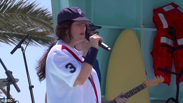 The move across the Atlantic saw live performances from pop superstar Billie Eilish (seen), LA rockers Red Hot Chili Peppers and Snoop Dogg