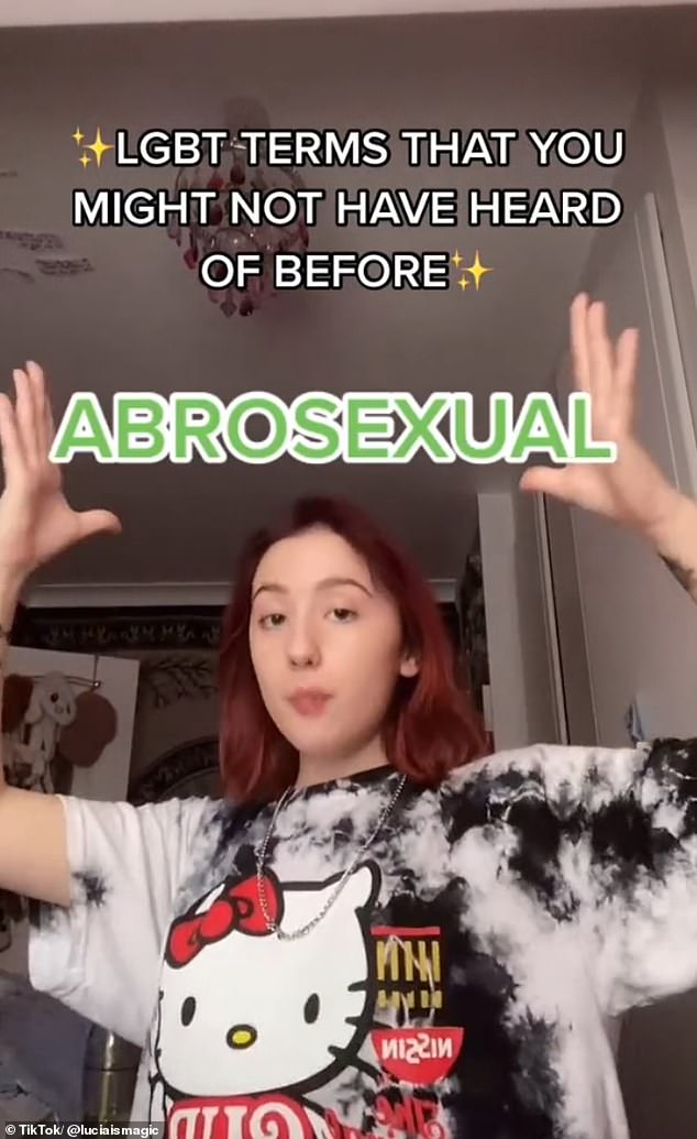 On TikTok, social media user @luciaismagic, who considers himself genderfluid, told his 444,000 followers: 'abrosexual is used to describe people whose sexuality changes over time'