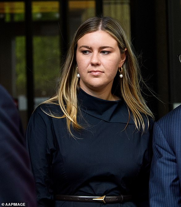 Brittany Higgins is pictured outside the Federal Court in Sydney in December