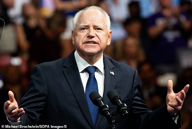 Minnesota Democratic Gov. Tim Walz speaks at a Harris/Walz campaign event at Temple University's Liacouras Center in Philadelphia. Republicans are now calling him 