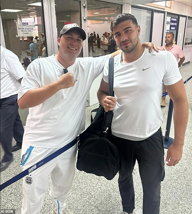 Tommy Fury was photographed posing with fans during his men's holiday in North Macedonia, before it was claimed he cheated on his fiancée Molly-Mae Hague on a night out