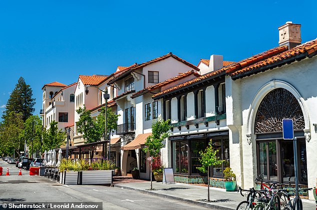 Pictured: Downtown Palo Alto, where liberal parents have rebelled against the introduction of what they call 