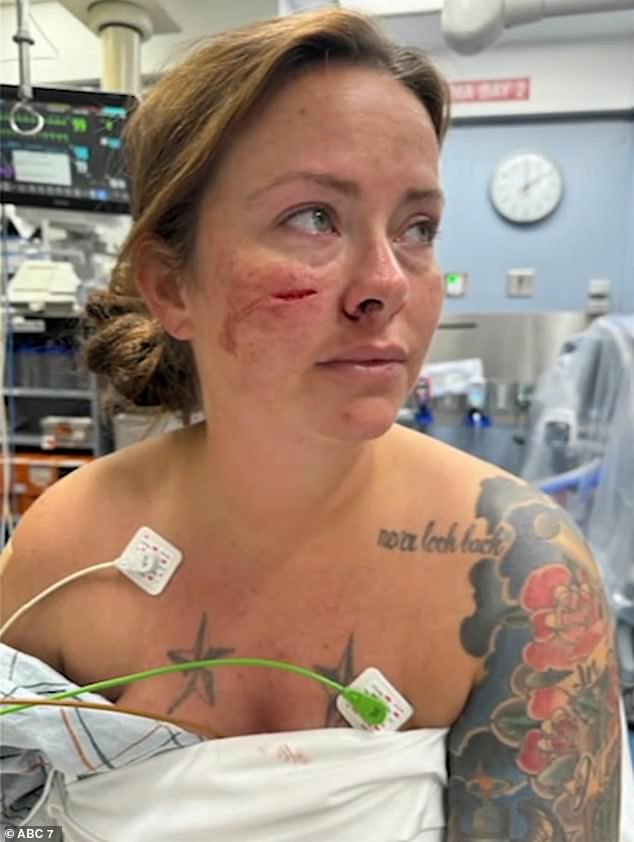 Melissa Mauldin, 36, was waiting for her friend at Newark Liberty International Airport on Sunday when she was stabbed in the face, police said.