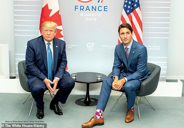 Former President Donald Trump's new photo book includes a photo with Canadian Prime Minister Justin Trudeau and wild claims about his mother