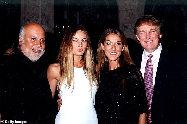 Céline Dion and her husband, René Angélil (pictured with Trump and Melania in 1999), often dined at Mar-a-Lago