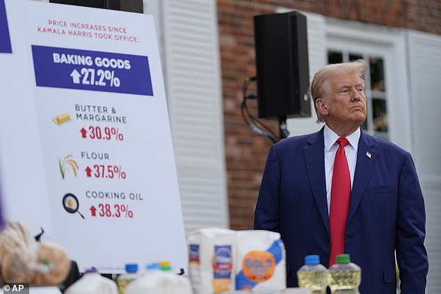 Republican presidential candidate former President Donald Trump after a press conference at Trump National Golf Club