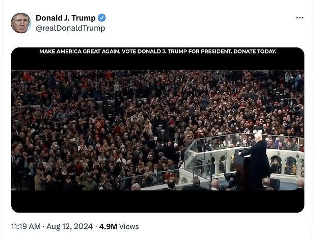 Trump's first post on X in nearly a year included a two-and-a-half minute, highly produced campaign ad