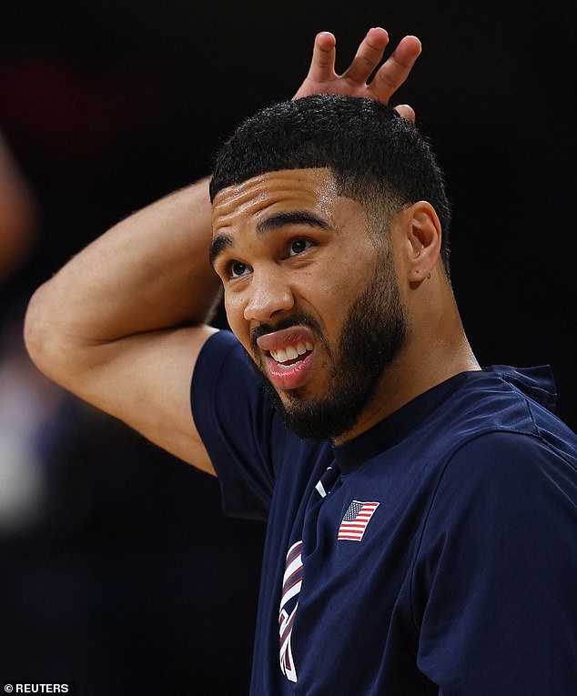 Jayson Tatum was booed by American fans for missing an open three-pointer against South Sudan