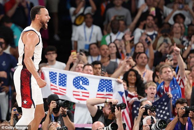 Steph Curry led the United States with 36 points, eight rebounds and two assists