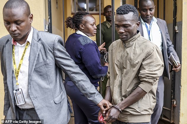 Collins Jumaisi Khalusha, 33, is brought to Kiambu Magistrates Court in Kiambu, Kenya, on July 16