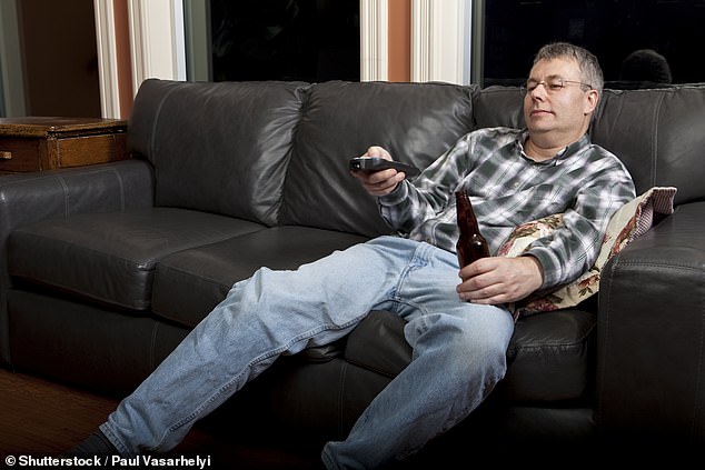 Scientists have discovered that people who watch TV for more than five hours a day are 44 percent more likely to develop dementia (stock image)