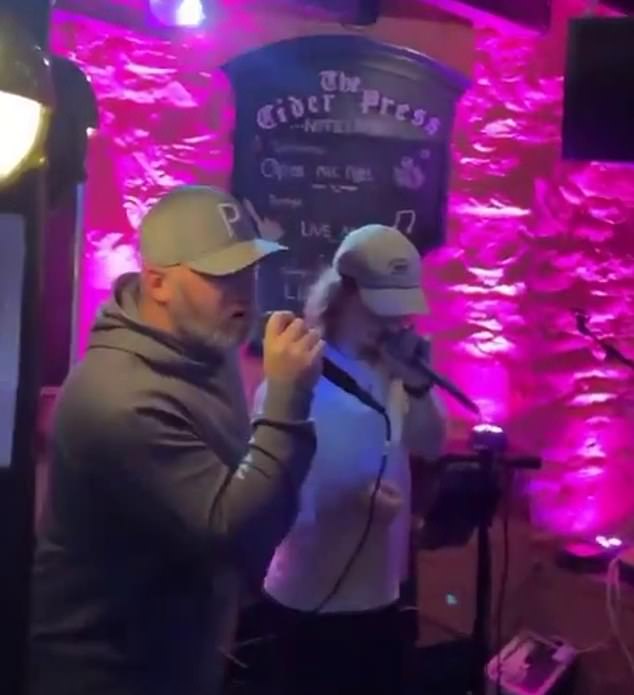 Plymouth manager Wayne Rooney has been spotted singing karaoke at a local pub