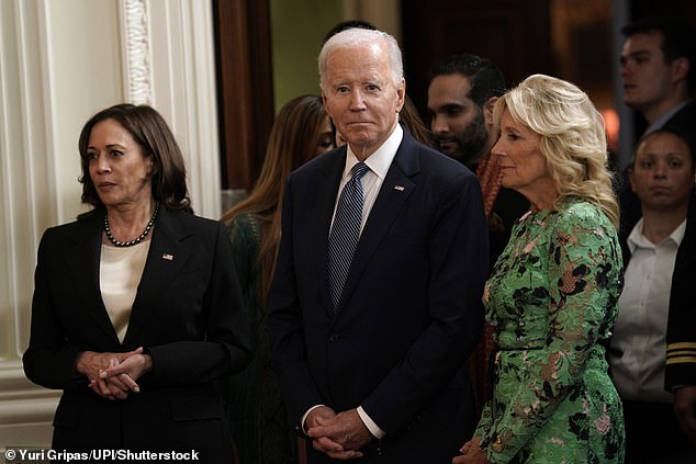 Jill Biden will campaign for Kamala Harris this fall — above Vice President Kamala Harris, President Joe Biden and First Lady Jill Biden during a Diwali ceremony at the White House