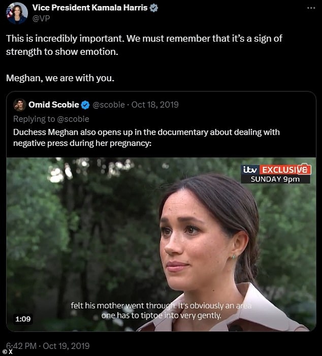 This is the first time Harris has spoken publicly about Markle, with the Duchess opening up about the issues she faced with negative media attention during her pregnancy