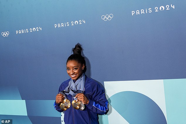 Simone Biles showed Stephen Nedoroscik a viral meme of herself before he returned to the US